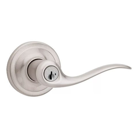 Kwikset - 740TNL - Tustin Lever - Round Rose - Entry - 15 - Satin Nickel - Smart Key Technology - Grade 2 - UHS Hardware Kwikset - 740TNL - Tustin Lever - Round Rose - Entry - 15 - Satin Nickel - Smart Key Technology - Grade 2 - UHS Hardware