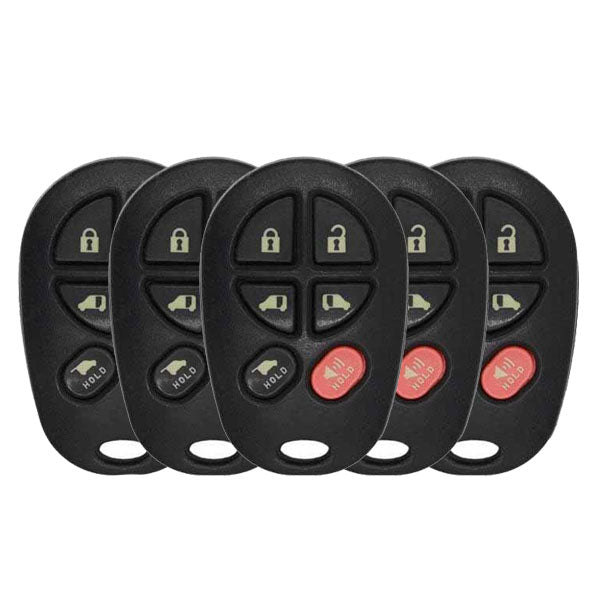 5 x 2004-2018 Toyota Sienna / 6-Button Keyless Entry Remote / PN: 89742-AE051 / GQ43VT20T (AFTERMARKET) (Pack of 5) - UHS Hardware 5 x 2004-2018 Toyota Sienna / 6-Button Keyless Entry Remote / PN: 89742-AE051 / GQ43VT20T (AFTERMARKET) (Pack of 5) - UHS Hardware