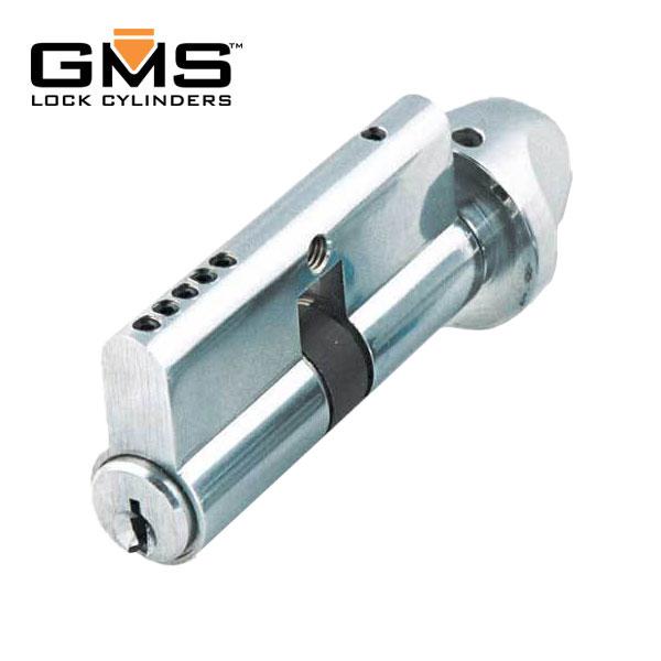 GMS Profile Cylinder - Double Sided w/ Thumb Turn & Key - US26D - Satin Chrome - UHS Hardware GMS Profile Cylinder - Double Sided w/ Thumb Turn & Key - US26D - Satin Chrome - UHS Hardware