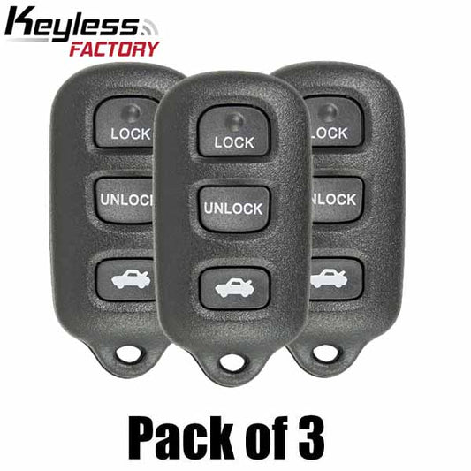 1998-2008 Toyota  / 4-Button Keyless Entry Remote / GQ43VT14T / R-TOY-14T4 (BUNDLE OF 3) - UHS Hardware