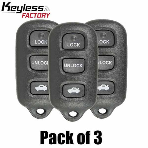 1998-2008 Toyota / 4-Button Keyless Entry Remote / GQ43VT14T / R-TOY-14T4 (BUNDLE OF 3) - UHS Hardware 1998-2008 Toyota / 4-Button Keyless Entry Remote / GQ43VT14T / R-TOY-14T4 (BUNDLE OF 3) - UHS Hardware