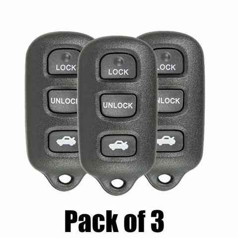 1998-2008 Toyota / 4-Button Keyless Entry Remote / GQ43VT14T / R-TOY-14T4 (BUNDLE OF 3) - UHS Hardware 1998-2008 Toyota / 4-Button Keyless Entry Remote / GQ43VT14T / R-TOY-14T4 (BUNDLE OF 3) - UHS Hardware