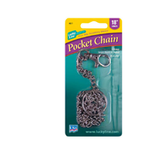 LuckyLine - 40101 - 18" Pocket Chain with Trigger Snap - Nickel Plated Steel - (1 Pack) - UHS Hardware LuckyLine - 40101 - 18" Pocket Chain with Trigger Snap - Nickel Plated Steel - (1 Pack) - UHS Hardware