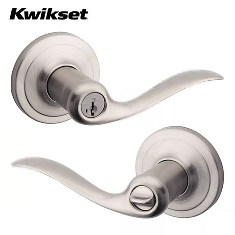 Kwikset - 740TNL - Tustin Lever - Round Rose - Entry - 15 - Satin Nickel - Smart Key Technology - Grade 2 - UHS Hardware Kwikset - 740TNL - Tustin Lever - Round Rose - Entry - 15 - Satin Nickel - Smart Key Technology - Grade 2 - UHS Hardware