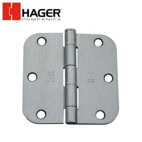 Hager - RCBB1842 - 5-Knuckle - Round Corner 5/8" Radius - Ball Bearing with Fasteners - 3.5" x 3.5" - Optional Finish Hager - RCBB1842 - 5-Knuckle - Round Corner 5/8" Radius - Ball Bearing with Fasteners - 3.5" x 3.5" - Optional Finish