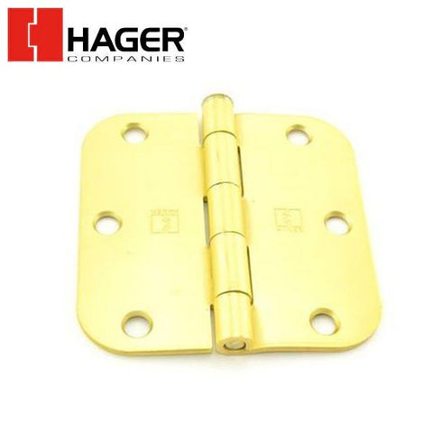 Hager - RCBB1842 - 5-Knuckle - Round Corner 5/8" Radius - Ball Bearing with Fasteners - 3.5" x 3.5" - Optional Finish Hager - RCBB1842 - 5-Knuckle - Round Corner 5/8" Radius - Ball Bearing with Fasteners - 3.5" x 3.5" - Optional Finish