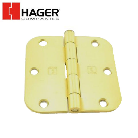 Hager - RCBB1842 - 5-Knuckle - Round Corner 5/8" Radius - Ball Bearing with Fasteners - 3.5" x 3.5" - Optional Finish Hager - RCBB1842 - 5-Knuckle - Round Corner 5/8" Radius - Ball Bearing with Fasteners - 3.5" x 3.5" - Optional Finish