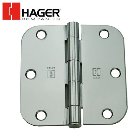 Hager - RCBB1842 - 5-Knuckle - Round Corner 5/8" Radius - Ball Bearing with Fasteners - 3.5" x 3.5" - Optional Finish Hager - RCBB1842 - 5-Knuckle - Round Corner 5/8" Radius - Ball Bearing with Fasteners - 3.5" x 3.5" - Optional Finish
