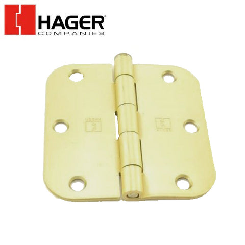 Hager - RCBB1842 - 5-Knuckle - Round Corner 5/8" Radius - Ball Bearing with Fasteners - 3.5" x 3.5" - Optional Finish Hager - RCBB1842 - 5-Knuckle - Round Corner 5/8" Radius - Ball Bearing with Fasteners - 3.5" x 3.5" - Optional Finish