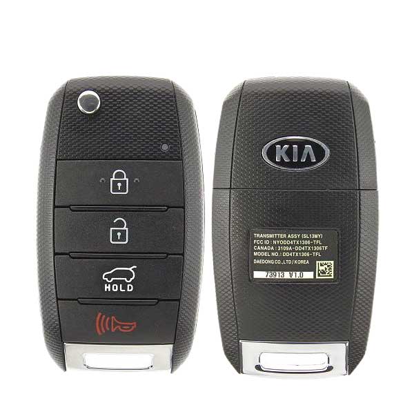 2014-2016 Kia Sportage / 4-Button Flip Key / PN: 95430-3W350 / NYODD4TX1306-TFL (SL13MY) (OEM Refurb) - UHS Hardware 2014-2016 Kia Sportage / 4-Button Flip Key / PN: 95430-3W350 / NYODD4TX1306-TFL (SL13MY) (OEM Refurb) - UHS Hardware