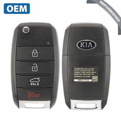 2014-2016 Kia Sportage / 4-Button Flip Key / PN: 95430-3W350 / NYODD4TX1306-TFL (SL13MY) (OEM Refurb) - UHS Hardware 2014-2016 Kia Sportage / 4-Button Flip Key / PN: 95430-3W350 / NYODD4TX1306-TFL (SL13MY) (OEM Refurb) - UHS Hardware
