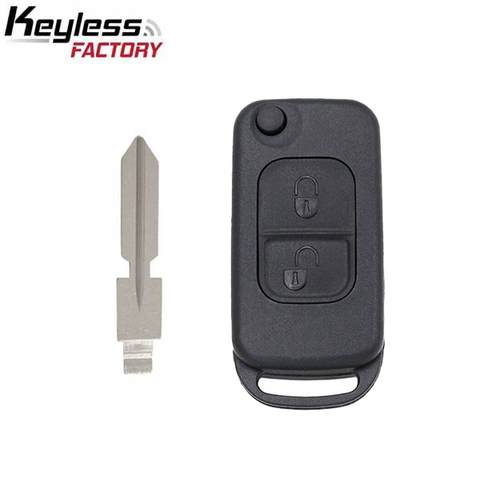 1997-2001 Mercedes SL / 2-Button Flip Key / HU39 / PCF7935 44 Chip for KR55 Key Maker (RFK-MB-003) - UHS Hardware 1997-2001 Mercedes SL / 2-Button Flip Key / HU39 / PCF7935 44 Chip for KR55 Key Maker (RFK-MB-003) - UHS Hardware