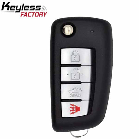 2002-2017 Nissan Infiniti / 4-Button Flip Key / NI04 / NEW STYLE / KBRASTU15 / (RFK-NI04) - UHS Hardware 2002-2017 Nissan Infiniti / 4-Button Flip Key / NI04 / NEW STYLE / KBRASTU15 / (RFK-NI04) - UHS Hardware