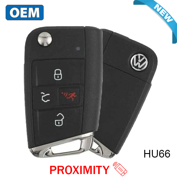 2015-2019 Volkswagen Golf GTI / 4-Button Flip Key / PN: 5G0 959 752 BE / NBGFS12P01/ HU66 / KESSY (OEM) - UHS Hardware 2015-2019 Volkswagen Golf GTI / 4-Button Flip Key / PN: 5G0 959 752 BE / NBGFS12P01/ HU66 / KESSY (OEM) - UHS Hardware