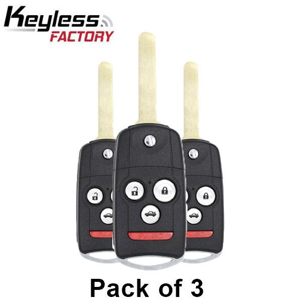 2008-2014 Honda Acura / 4-Button Flip Key / (MLBHLIK-1T) (Pack of 3) - UHS Hardware 2008-2014 Honda Acura / 4-Button Flip Key / (MLBHLIK-1T) (Pack of 3) - UHS Hardware