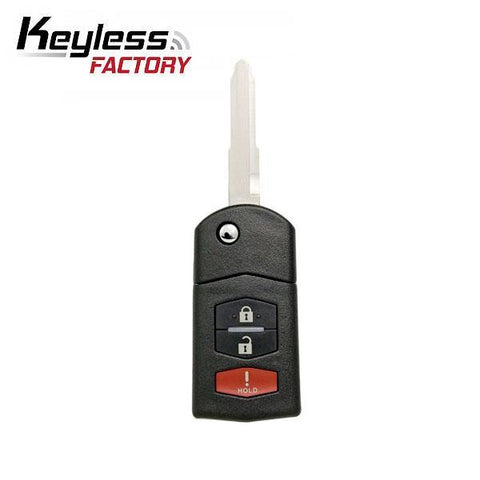 2006-2015 Mazda / 3-Button Flip Key / BGBX1T478SKE125-01 / (RK-MZ-SKE-3) - UHS Hardware 2006-2015 Mazda / 3-Button Flip Key / BGBX1T478SKE125-01 / (RK-MZ-SKE-3) - UHS Hardware