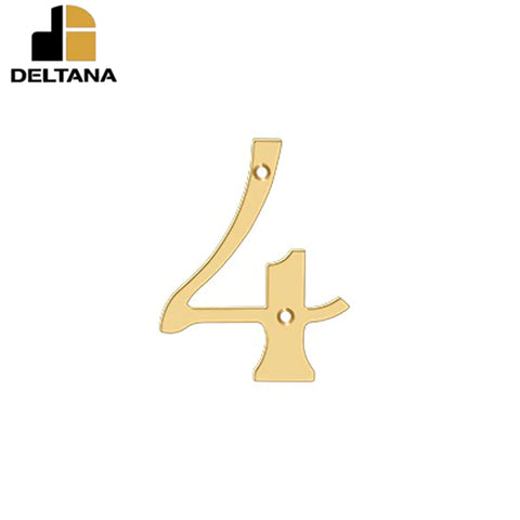 Deltana - 4" Numbers - Solid Brass - Optional Finish Deltana - 4" Numbers - Solid Brass - Optional Finish