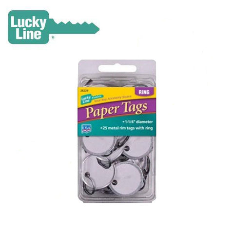 LuckyLine - 28229 - 1-1/4 Paper Tag With Ring - Clamshell - (25 Pack) - UHS Hardware LuckyLine - 28229 - 1-1/4 Paper Tag With Ring - Clamshell - (25 Pack) - UHS Hardware