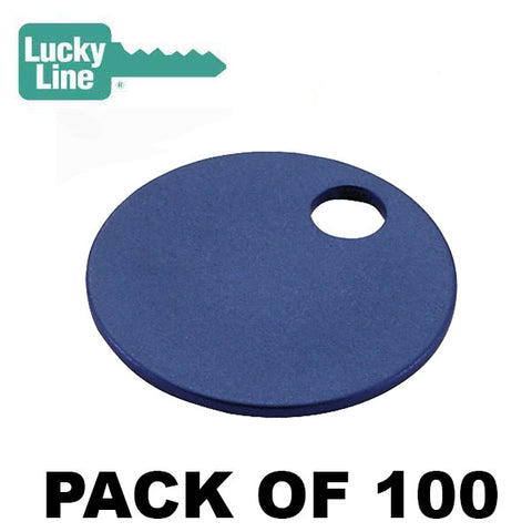 LuckyLine - 25630 - Round Aluminum Tags - 1 1/4" - Blue - 100 Pack LuckyLine - 25630 - Round Aluminum Tags - 1 1/4" - Blue - 100 Pack