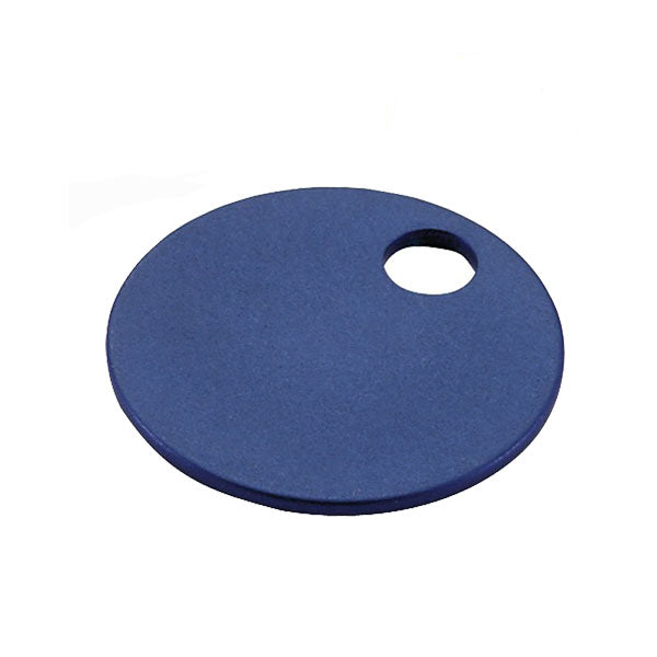 LuckyLine - 25630 - Round Aluminum Tags - 1 1/4" - Blue - 100 Pack