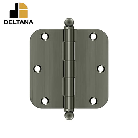 Deltana - 3-1/2" x 3-1/2" x 5/8" Radius Hinge - w/ Ball Tips - Optional Finish Deltana - 3-1/2" x 3-1/2" x 5/8" Radius Hinge - w/ Ball Tips - Optional Finish