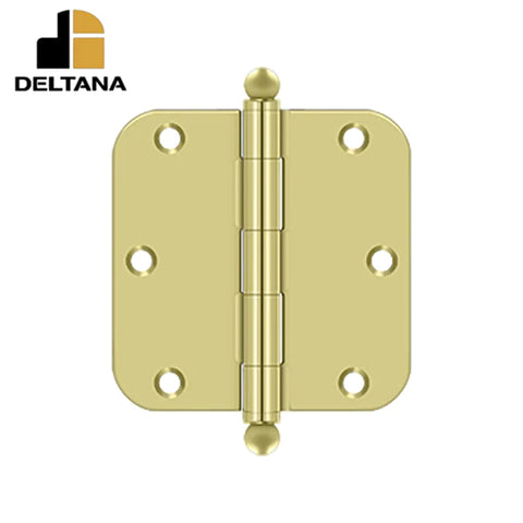 Deltana - 3-1/2" x 3-1/2" x 5/8" Radius Hinge - w/ Ball Tips - Optional Finish Deltana - 3-1/2" x 3-1/2" x 5/8" Radius Hinge - w/ Ball Tips - Optional Finish