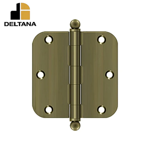 Deltana - 3-1/2" x 3-1/2" x 5/8" Radius Hinge - w/ Ball Tips - Optional Finish Deltana - 3-1/2" x 3-1/2" x 5/8" Radius Hinge - w/ Ball Tips - Optional Finish