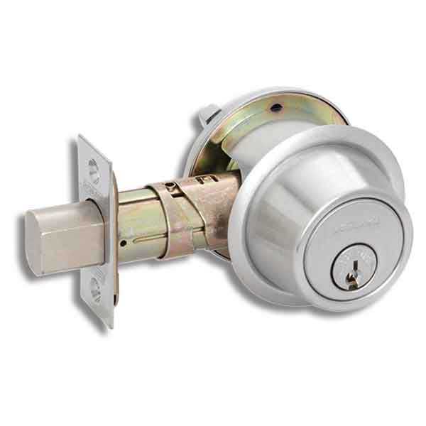 Schlage - B560P - Single Cylinder Deadbolt - Entrance - Triple Option Backset - Satin Chrome - Schlage "C124" Keyway - Grade 2