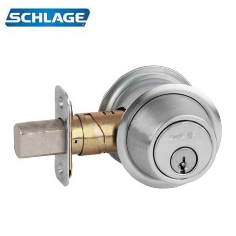 Schlage - B561P - One Way Deadbolt - Satin Chrome - C123 Keyway - Grade 2 - UHS Hardware Schlage - B561P - One Way Deadbolt - Satin Chrome - C123 Keyway - Grade 2 - UHS Hardware