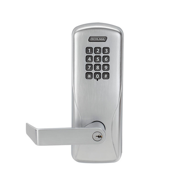 Schlage - CO-100 - Grade 1 Cylinder Keypad Programmable Lock - 6-pin - Rhodes Lever - Right Hand Reverse - Classroom - Satin Chrome - Exit Trim - Grade 1 - UHS Hardware Schlage - CO-100 - Grade 1 Cylinder Keypad Programmable Lock - 6-pin - Rhodes Lever - Right Hand Reverse - Classroom - Satin Chrome - Exit Trim - Grade 1 - UHS Hardware