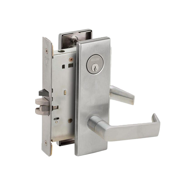 Schlage - L9071 - Mortise Lock with 06 Lever - Schalge C Keyway - 6 Pin Cylinder - Classroom - Satin Chrome - Grade 1