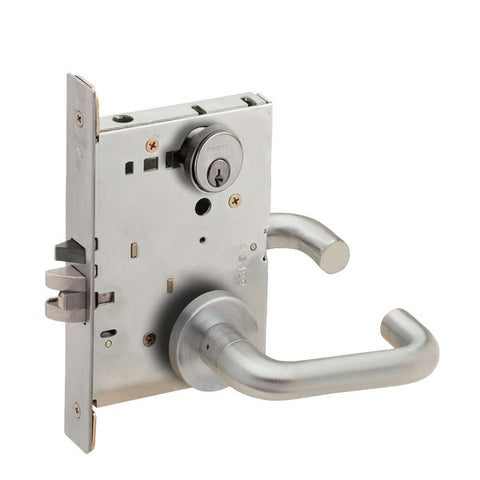 Schlage - L9082P - L Series Mortise Lock - Institutional - Keyed Cylinder - Fired Rated - Satin Chrome - Grade 1 - UHS Hardware Schlage - L9082P - L Series Mortise Lock - Institutional - Keyed Cylinder - Fired Rated - Satin Chrome - Grade 1 - UHS Hardware