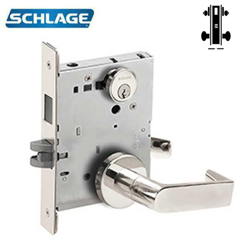 Schlage - L9466P - L Series Mortise Lockset w/ Deadbolt - Schlage C Keyway - 26D - Satin Chrome - Storeroom - KD - Grade 1 Schlage - L9466P - L Series Mortise Lockset w/ Deadbolt - Schlage C Keyway - 26D - Satin Chrome - Storeroom - KD - Grade 1