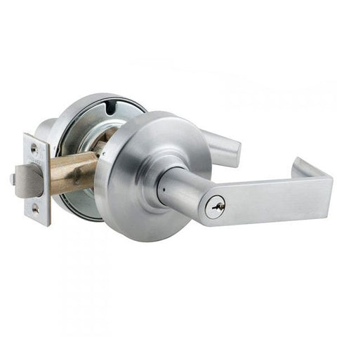 Schlage - ND53PD - Commercial Lever Set - Entrance - Standard Cylinder - Satin Chrome - Rhodes Lever - Fire Rated - Grade 1 Schlage - ND53PD - Commercial Lever Set - Entrance - Standard Cylinder - Satin Chrome - Rhodes Lever - Fire Rated - Grade 1