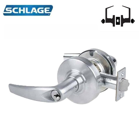 Schlage - ND82PD - Commercial Lever Set - Institution - Standard Cylinder - Satin Chrome - Athens Levers - Fire Rated - Grade 1 Schlage - ND82PD - Commercial Lever Set - Institution - Standard Cylinder - Satin Chrome - Athens Levers - Fire Rated - Grade 1