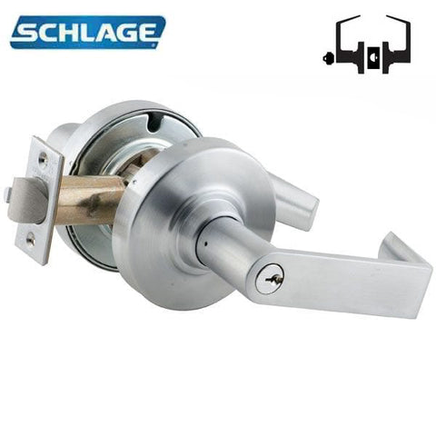 Schlage - ND96PD - Commercial Lever Set - Rhodes Lever - Standard Cylinder - Storeroom - Non-Handed - Satin Chrome - Grade 1 Schlage - ND96PD - Commercial Lever Set - Rhodes Lever - Standard Cylinder - Storeroom - Non-Handed - Satin Chrome - Grade 1
