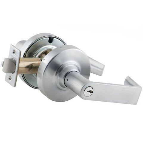 Schlage - ND96PD - Commercial Lever Set - Rhodes Lever - Standard Cylinder - Storeroom - Non-Handed - Satin Chrome - Grade 1 Schlage - ND96PD - Commercial Lever Set - Rhodes Lever - Standard Cylinder - Storeroom - Non-Handed - Satin Chrome - Grade 1