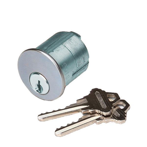 SDC - CYL-6KAQ - Mortise Cylinder - 1-1/8" Length - 6-Pin - KA - 628 - Dull Aluminum - UHS Hardware SDC - CYL-6KAQ - Mortise Cylinder - 1-1/8" Length - 6-Pin - KA - 628 - Dull Aluminum - UHS Hardware