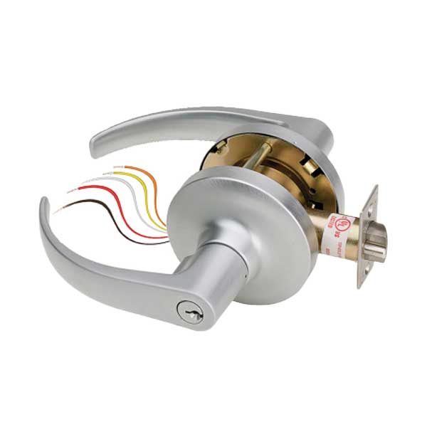 SDC - Electrified Cylindrical Lockset - Fail Safe - Galaxy Lever - 12/24VDC - Satin Chrome - Grade 1 - UHS Hardware SDC - Electrified Cylindrical Lockset - Fail Safe - Galaxy Lever - 12/24VDC - Satin Chrome - Grade 1 - UHS Hardware