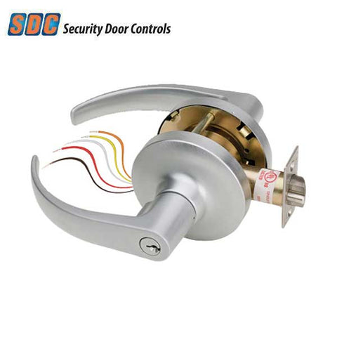 SDC - Electrified Cylindrical Lockset - Fail Safe - Galaxy Lever - 12/24VDC - Satin Chrome - Grade 1 - UHS Hardware SDC - Electrified Cylindrical Lockset - Fail Safe - Galaxy Lever - 12/24VDC - Satin Chrome - Grade 1 - UHS Hardware