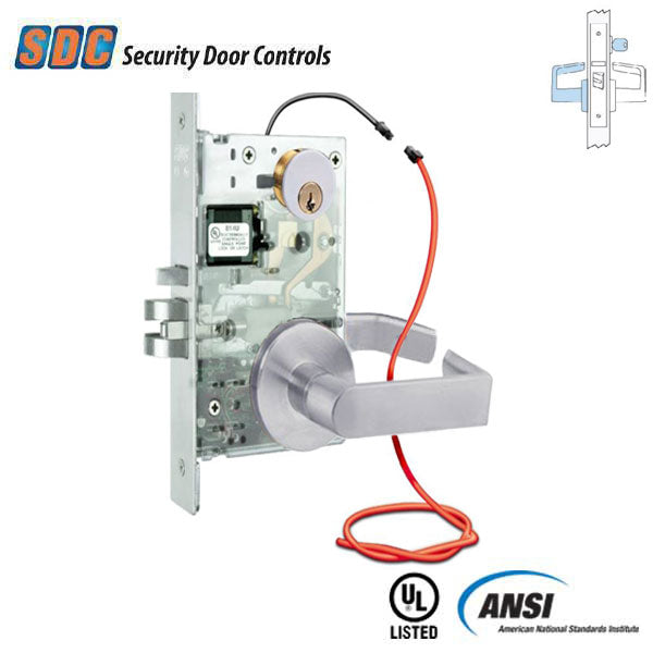 SDC - Z7652LQE - Electrified Mortise Lock - MLR - Fail Secure - Eclipse Rose - Optional Handing - 24VDC - Satin Chrome - Fire Rated - Grade 1 - UHS Hardware SDC - Z7652LQE - Electrified Mortise Lock - MLR - Fail Secure - Eclipse Rose - Optional Handing - 24VDC - Satin Chrome - Fire Rated - Grade 1 - UHS Hardware