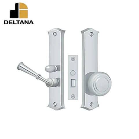 Deltana - Storm Door Latch - Classic - Mortise Lock - 1-1/2" Backset - 7/8" - 1-3/4" Door Thickness - 3-1/4" Face Size - Reversible - Optional Finish Deltana - Storm Door Latch - Classic - Mortise Lock - 1-1/2" Backset - 7/8" - 1-3/4" Door Thickness - 3-1/4" Face Size - Reversible - Optional Finish