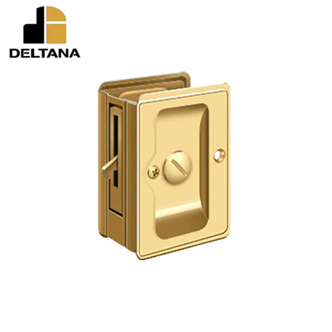 Deltana - Heavy Duty Pocket Lock - Adjustable - 3-1/4" x 2-1/4" Privacy - 1-3/8 - 1-5/8 Door Thickness - Optional Finish Deltana - Heavy Duty Pocket Lock - Adjustable - 3-1/4" x 2-1/4" Privacy - 1-3/8 - 1-5/8 Door Thickness - Optional Finish