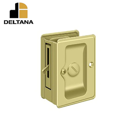 Deltana - Heavy Duty Pocket Lock - Adjustable - 3-1/4" x 2-1/4" Privacy - 1-3/8 - 1-5/8 Door Thickness - Optional Finish Deltana - Heavy Duty Pocket Lock - Adjustable - 3-1/4" x 2-1/4" Privacy - 1-3/8 - 1-5/8 Door Thickness - Optional Finish