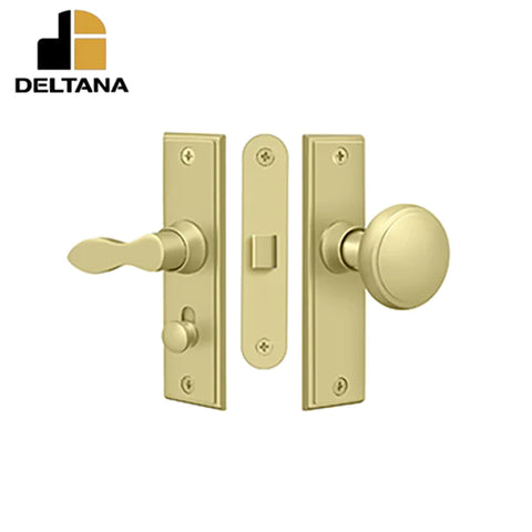 Deltana - Storm Door Latch - Square - Mortise Lock - 1-1/2" Backset - 7/8" - 1-3/8" Door Thickness - 3-3/4" Face Size - Reversible - Optional Finish Deltana - Storm Door Latch - Square - Mortise Lock - 1-1/2" Backset - 7/8" - 1-3/8" Door Thickness - 3-3/4" Face Size - Reversible - Optional Finish