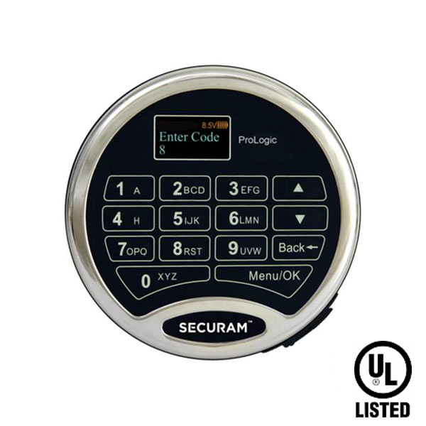 SECURAM - ProLogic L62 Electronic Safe Keypad Lock - UL Listed - Chrome - UHS Hardware SECURAM - ProLogic L62 Electronic Safe Keypad Lock - UL Listed - Chrome - UHS Hardware