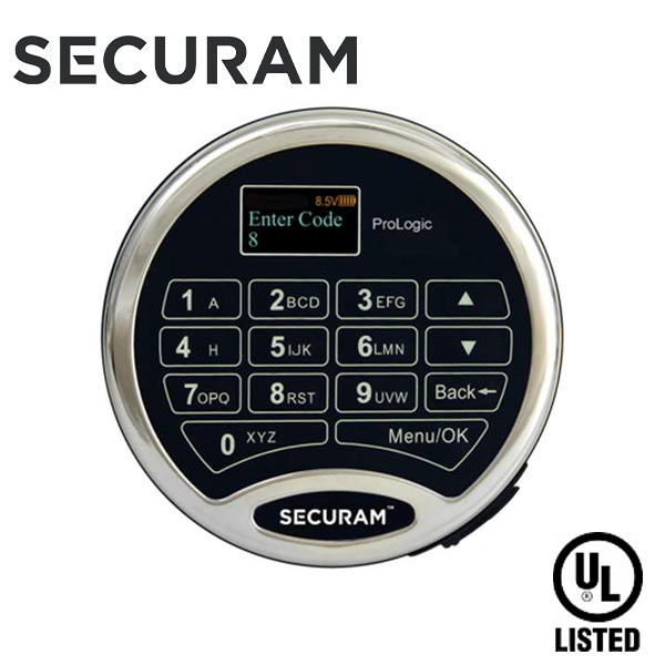 SECURAM - ProLogic L62 Electronic Safe Keypad Lock - UL Listed - Chrome - UHS Hardware SECURAM - ProLogic L62 Electronic Safe Keypad Lock - UL Listed - Chrome - UHS Hardware