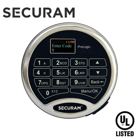 SECURAM - ProLogic L62 Electronic Safe Keypad Lock - UL Listed - Chrome - UHS Hardware SECURAM - ProLogic L62 Electronic Safe Keypad Lock - UL Listed - Chrome - UHS Hardware