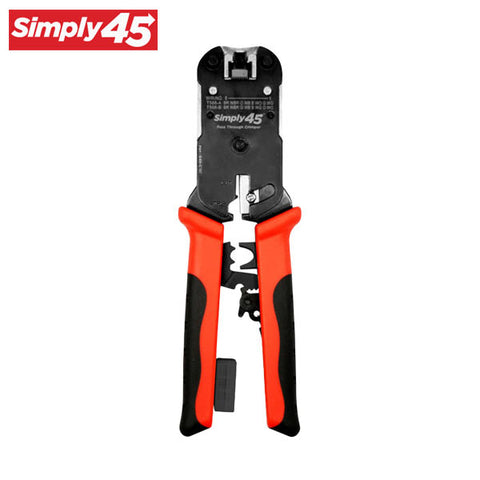 Simply45 - S45-C101 - ProSeries - All-In-One RJ45 Crimp Tool - Built-in Stripper / Cutter / Tool Lock / Click Socket / Blade Storage - for Simply45 RJ45 Pass-Through & Standard WE/SS Modular Plugs - UHS Hardware Simply45 - S45-C101 - ProSeries - All-In-One RJ45 Crimp Tool - Built-in Stripper / Cutter / Tool Lock / Click Socket / Blade Storage - for Simply45 RJ45 Pass-Through & Standard WE/SS Modular Plugs - UHS Hardware