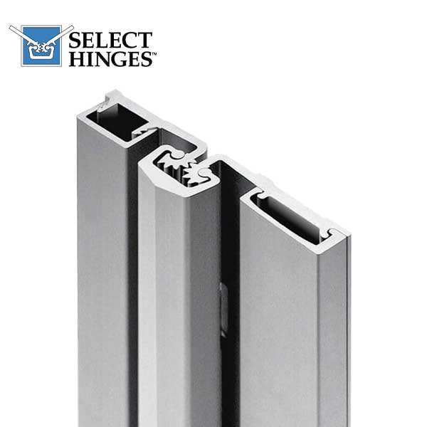 Select Hinges - 57 - 95" - Geared Full Surface Hinge - Clear Aluminum - Standard Duty - UHS Hardware Select Hinges - 57 - 95" - Geared Full Surface Hinge - Clear Aluminum - Standard Duty - UHS Hardware